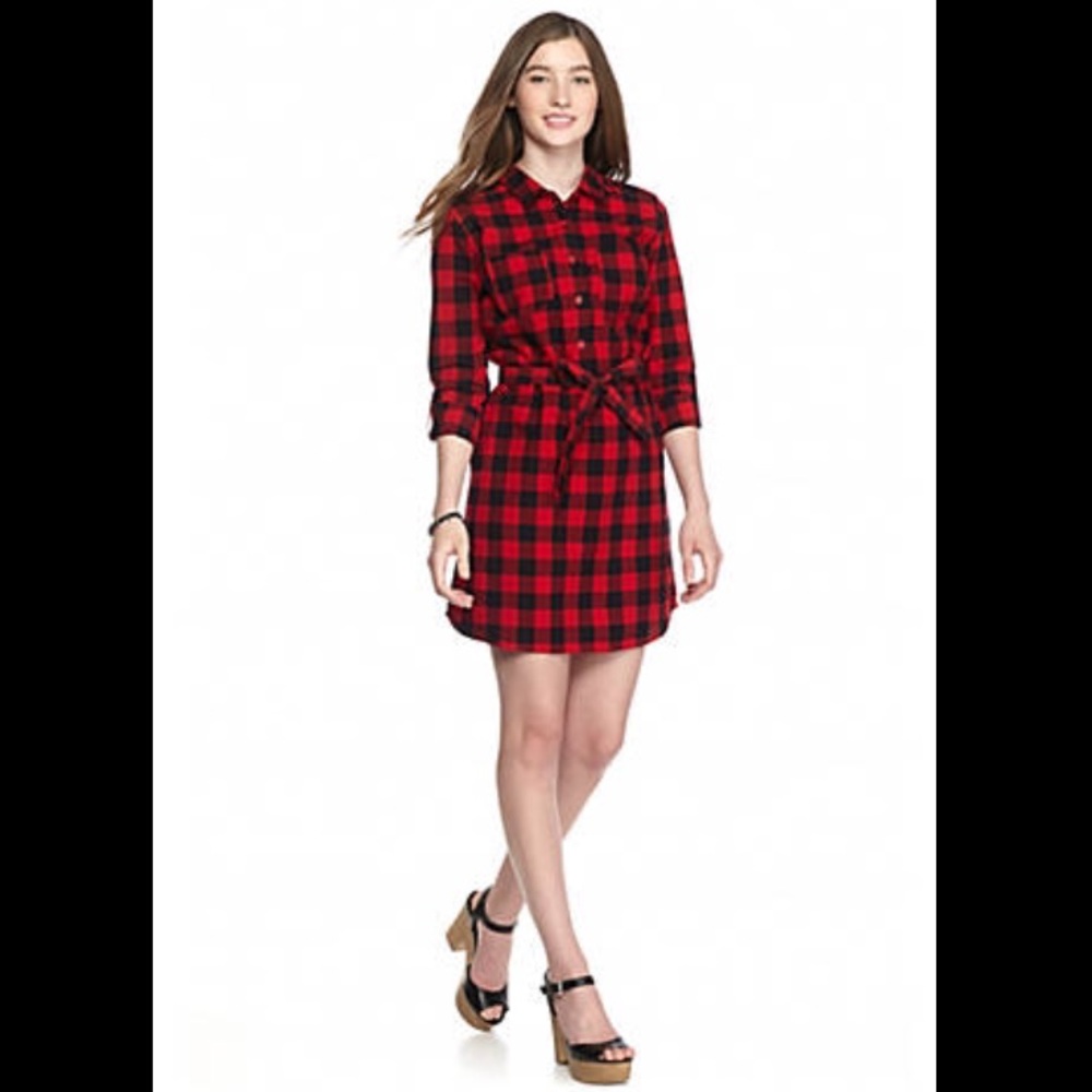 Red plaid dress